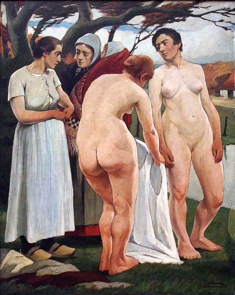 Eugene Laermans Women Bathing in Sweden oil painting art